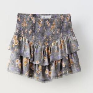Zara Girls Gray Floral Skirt